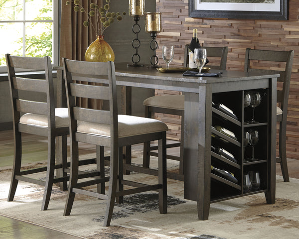 Rokane Signature Design Counter Height Table 5-Piece Dining Room Package