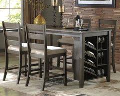 Rokane Signature Design Counter Height Table 5-Piece Dining Room Package