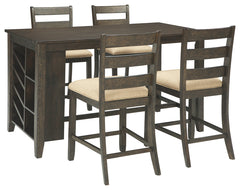 Rokane Signature Design Counter Height Table 5-Piece Dining Room Package