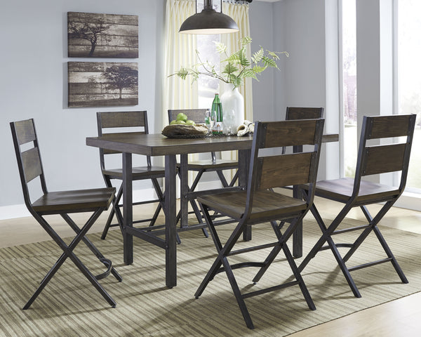 Kavara Signature Design Counter Height Table 7-Piece Dining Room Package