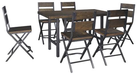 Kavara Signature Design Counter Height Table 7-Piece Dining Room Package