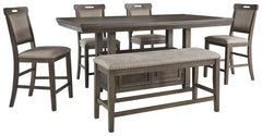 Johurst Benchcraft Counter Height Table 6-Piece Dining Room Package